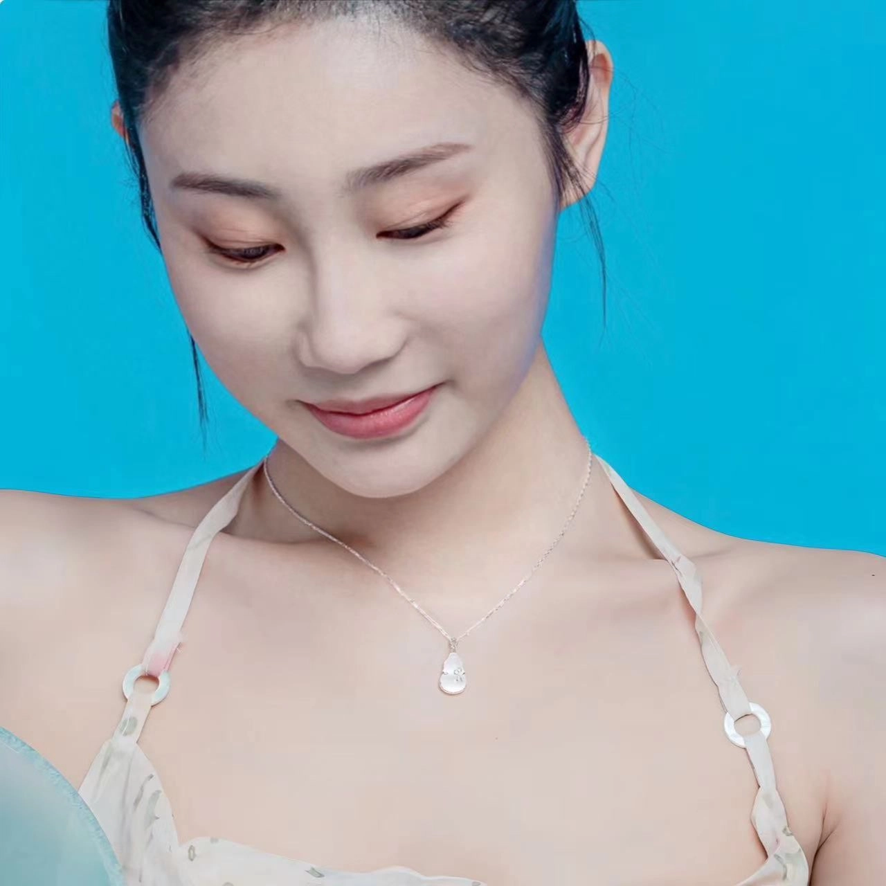 百慕眸 新中式高级小众设计复古 如意福禄 猫眼石 玉石项链 女款
