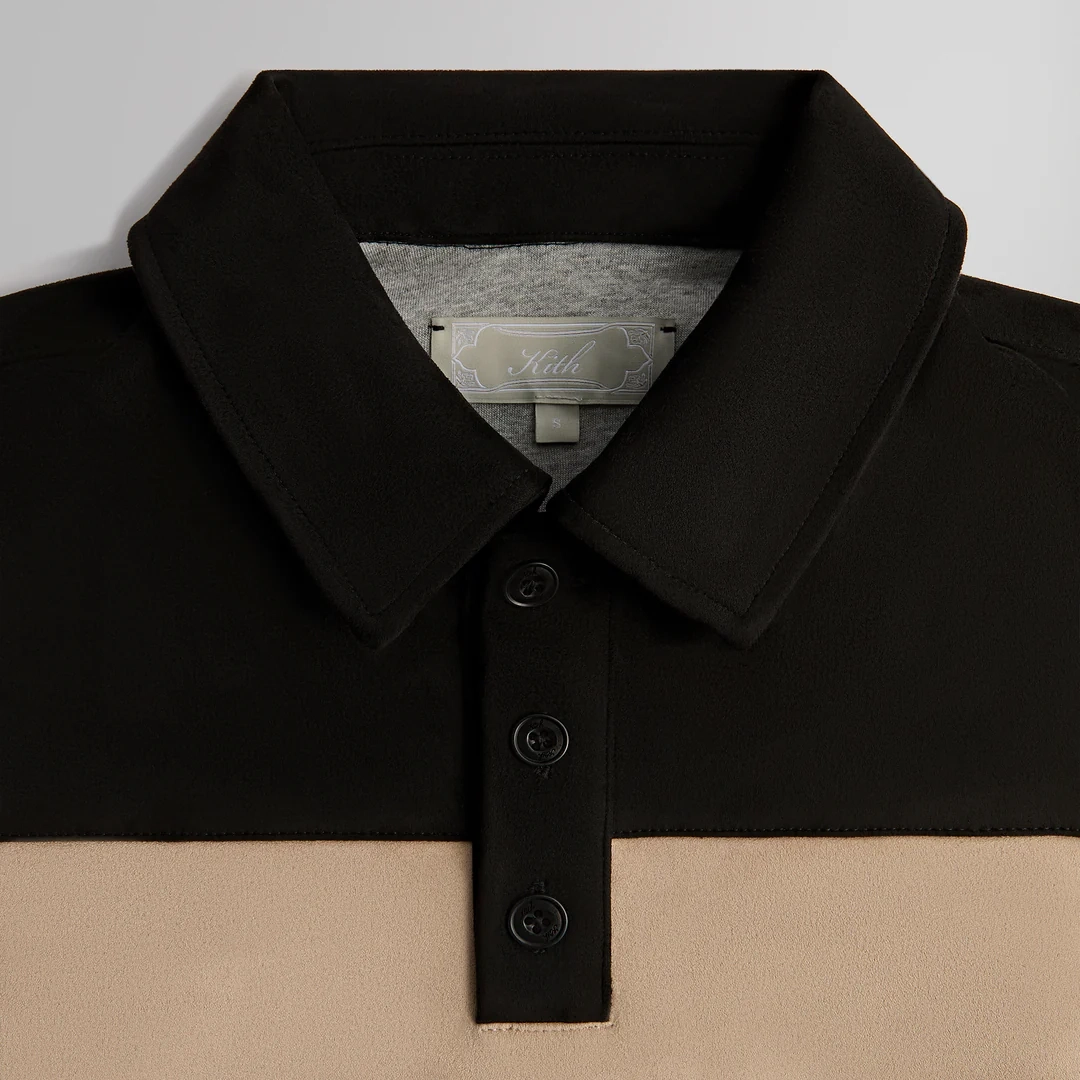 KITH FW24 Fall 2024 Stripe Microsuede Tanner Polo
