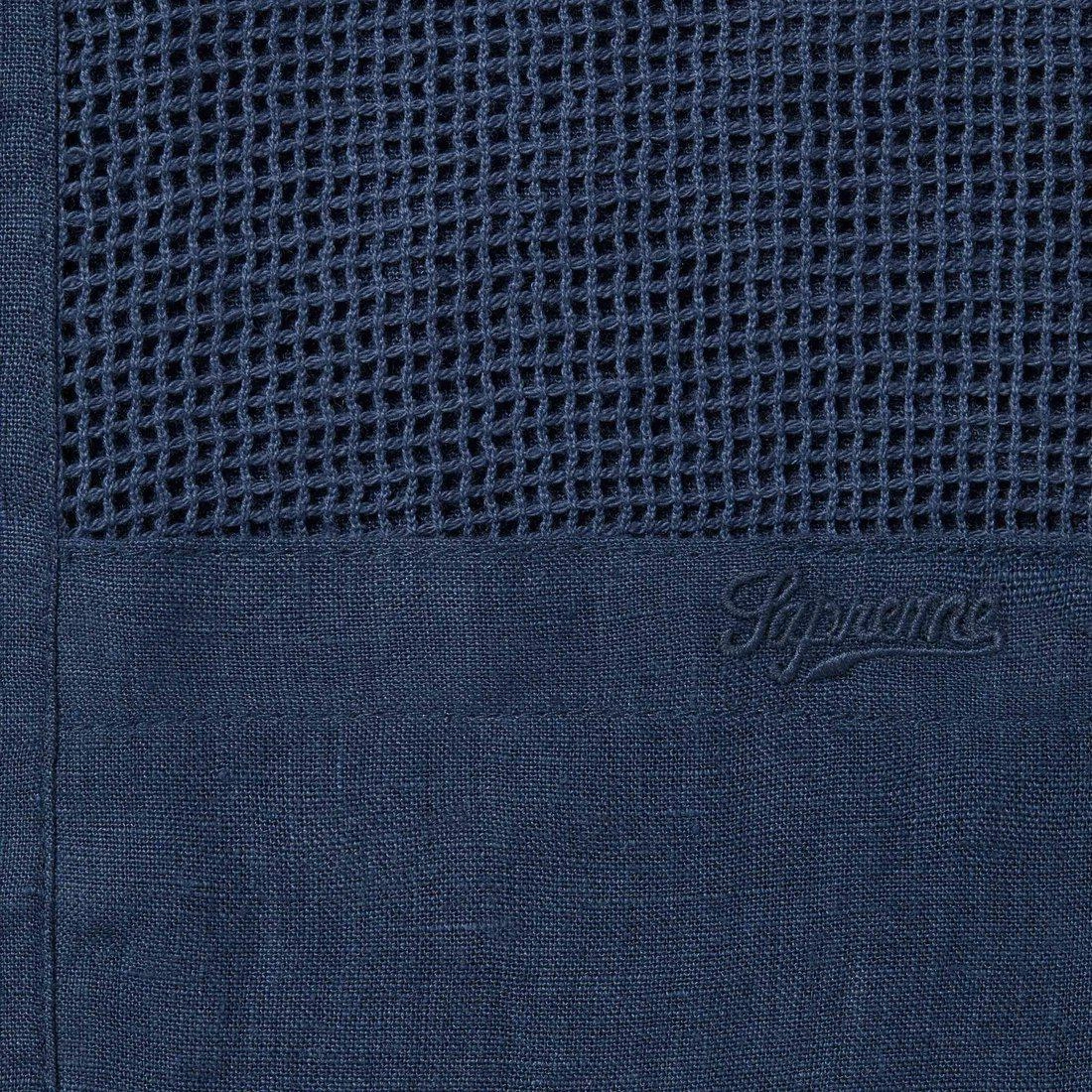 Supreme SS24 WEEK18 MESH PANEL LINEN SS SHIRT