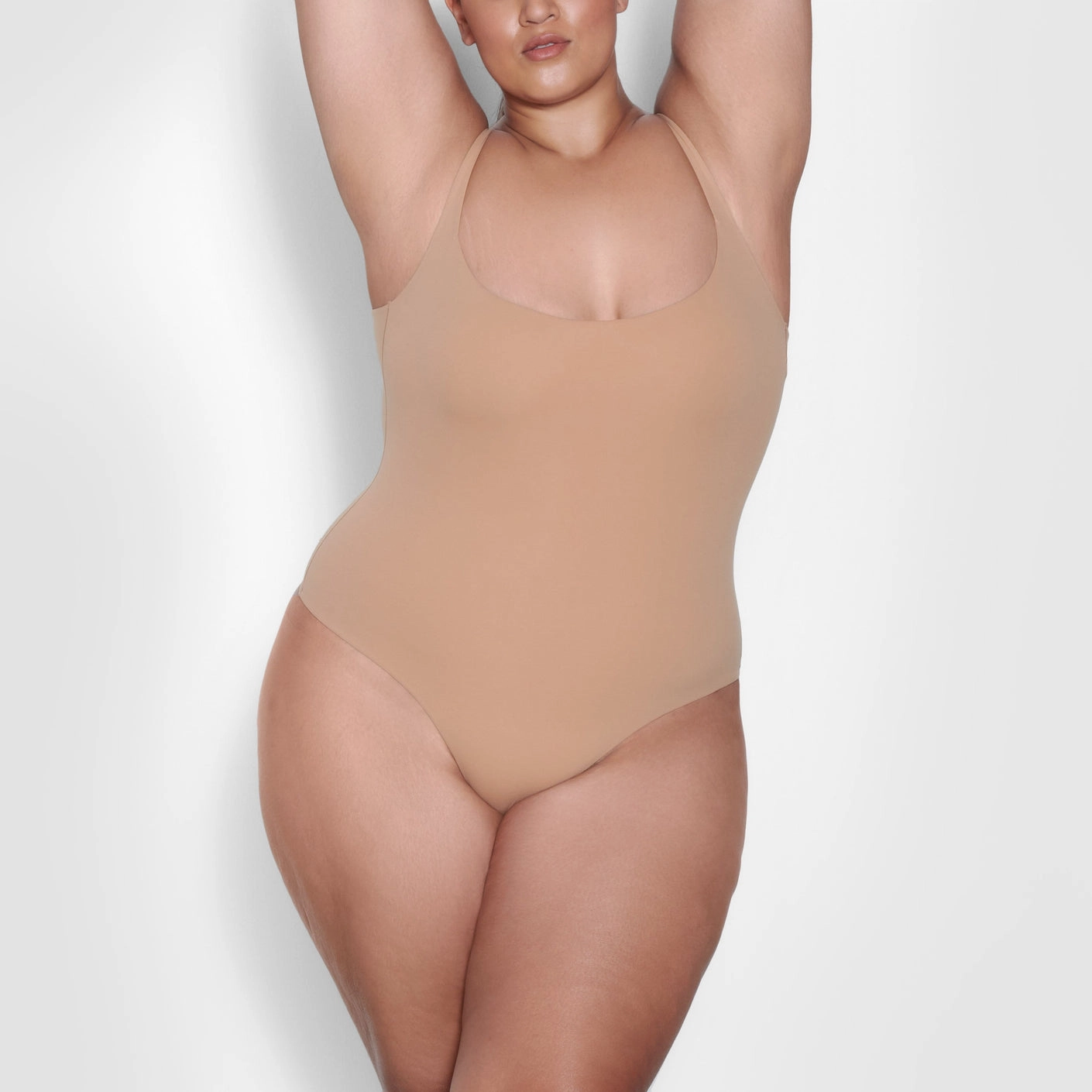 SKIMS FITS EVERYBODY SQUARE NECK BODYSUIT OCHRE