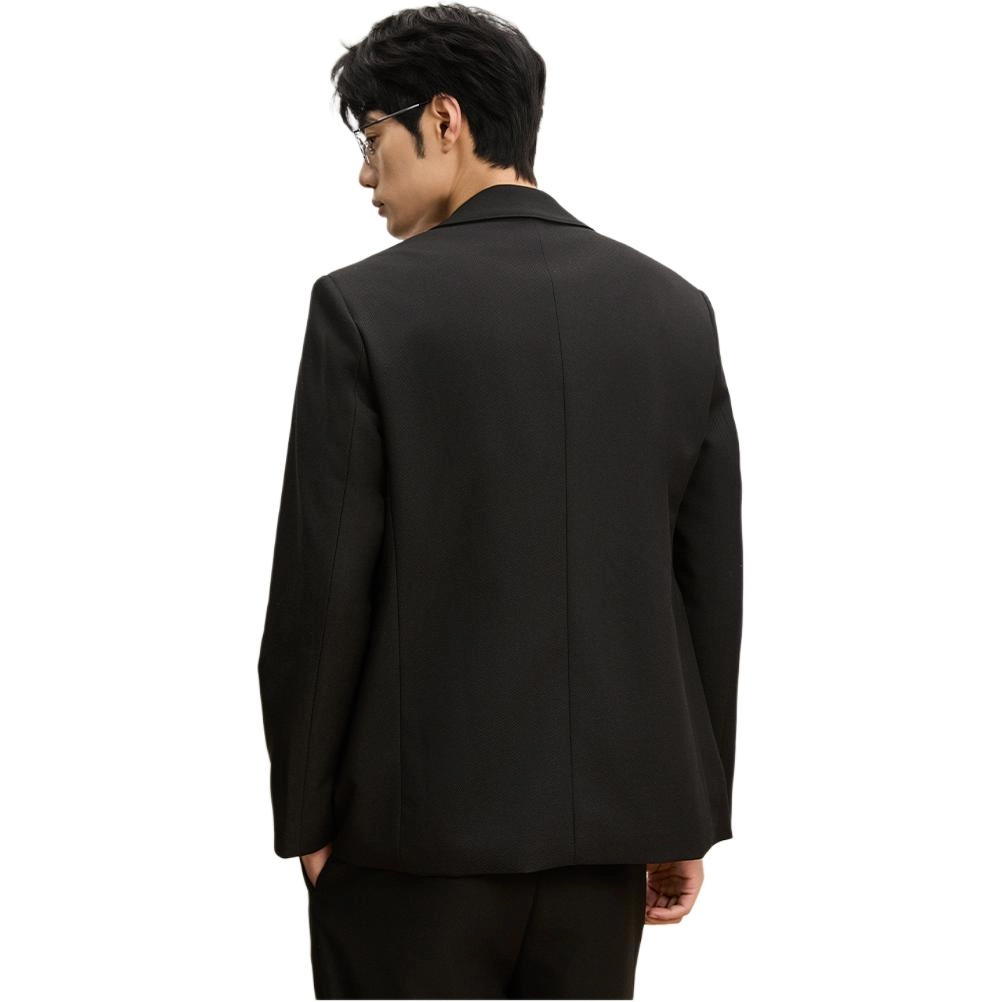 独驰 春季双排扣西服男款浅咖色宽松休闲高级感韩版潮流纯色西装 男女同款