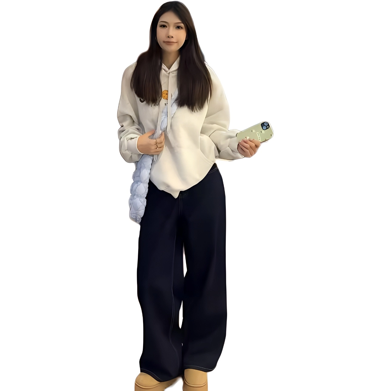 黑衣先生 潮牌高级感阔腿牛仔裤 男女同款 蓝色