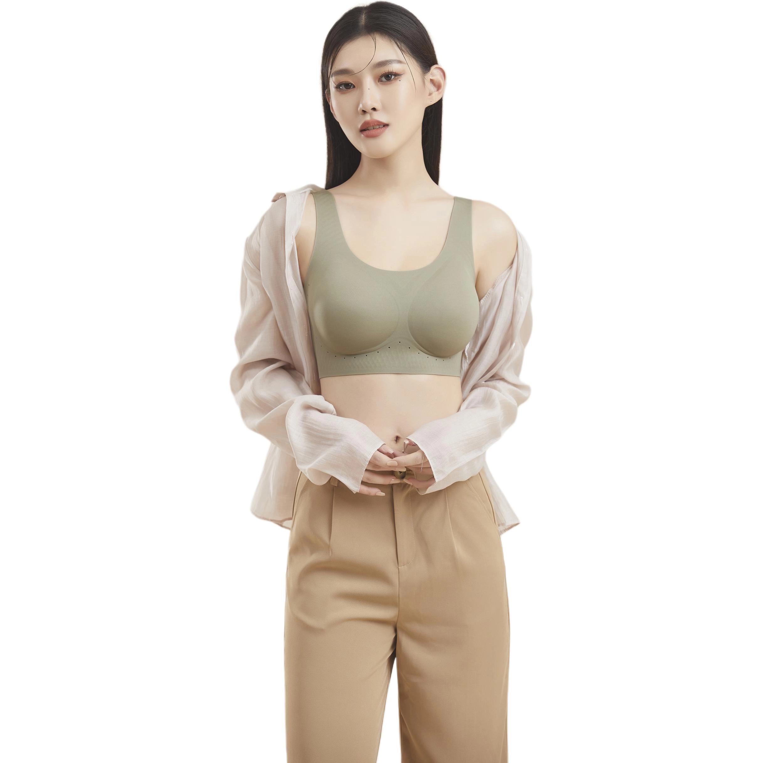 草本初色 隐形无痕大胸显小胸运动式背心美背一体文胸 女款