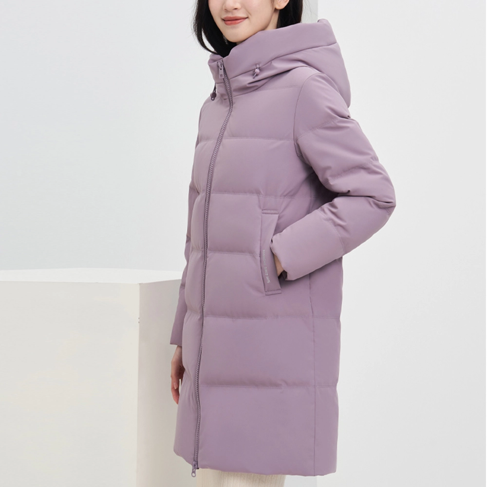 波司登 城市户外系列 连帽纯色中长款长袖羽绒服 女款