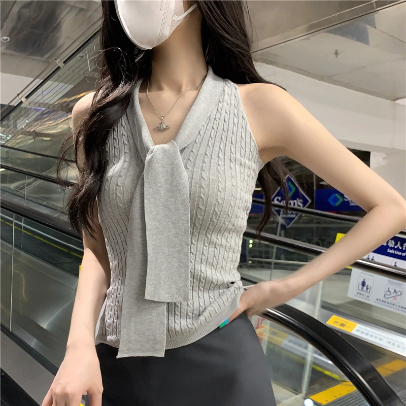 缪斯的诱惑 背心露背高级感无袖挂脖吊带 女款