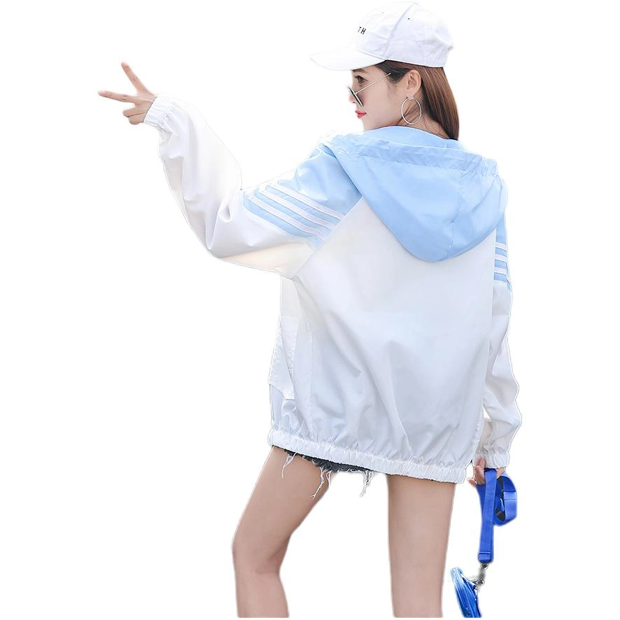 沐晓欣 宽松连帽薄款长袖截短外套 女款