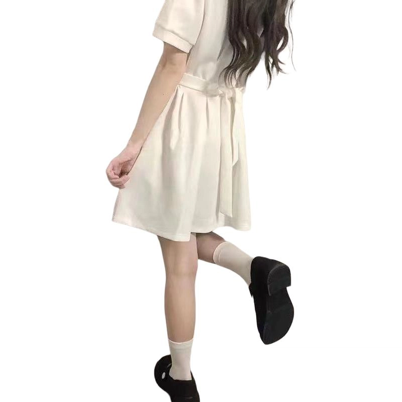 桴生 收腰显瘦仙女小个子纯欲绝美学院风短袖连衣裙 女款