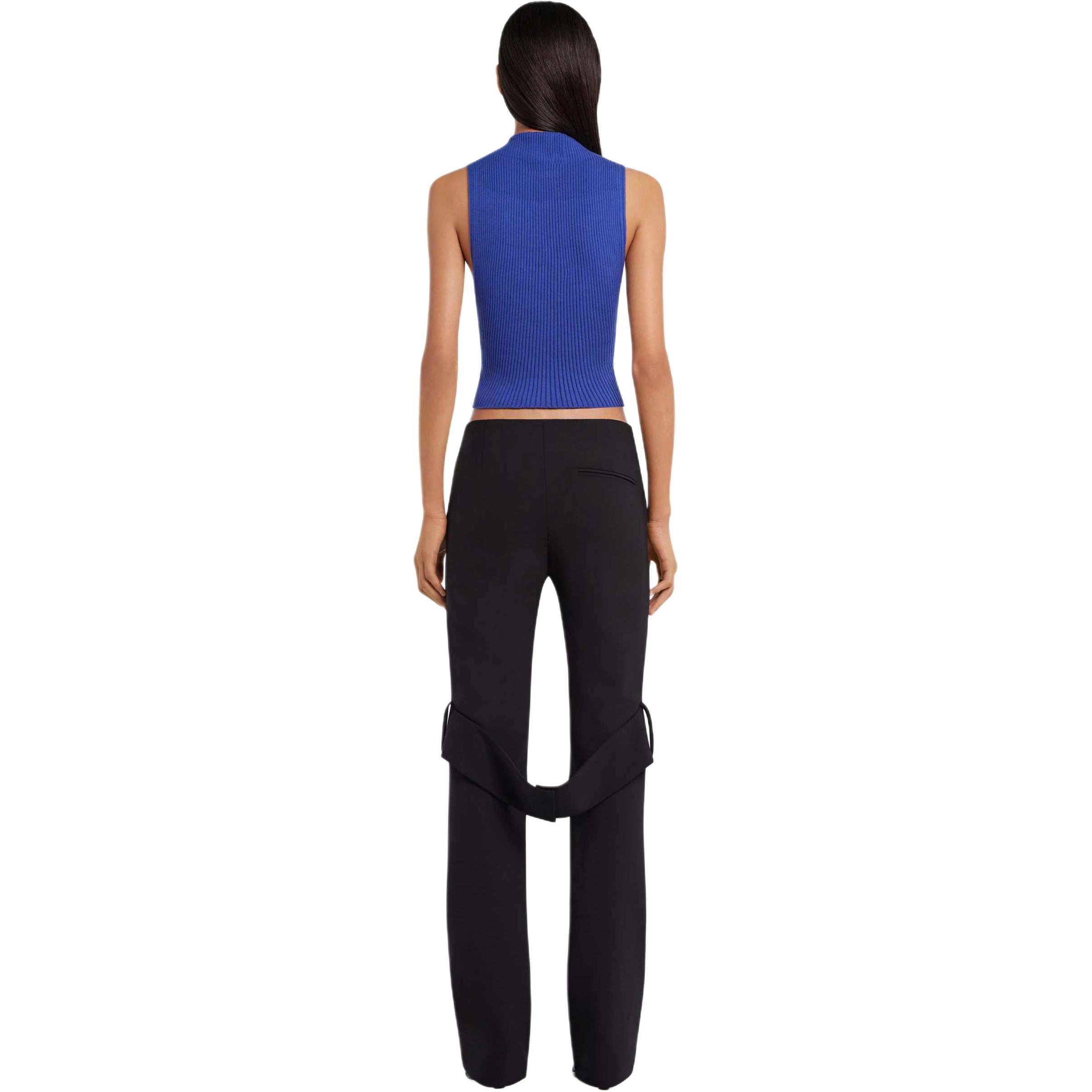 COURREGES SS25 MOCKNECK LIGHT RIB CROPPED TOP Saphir