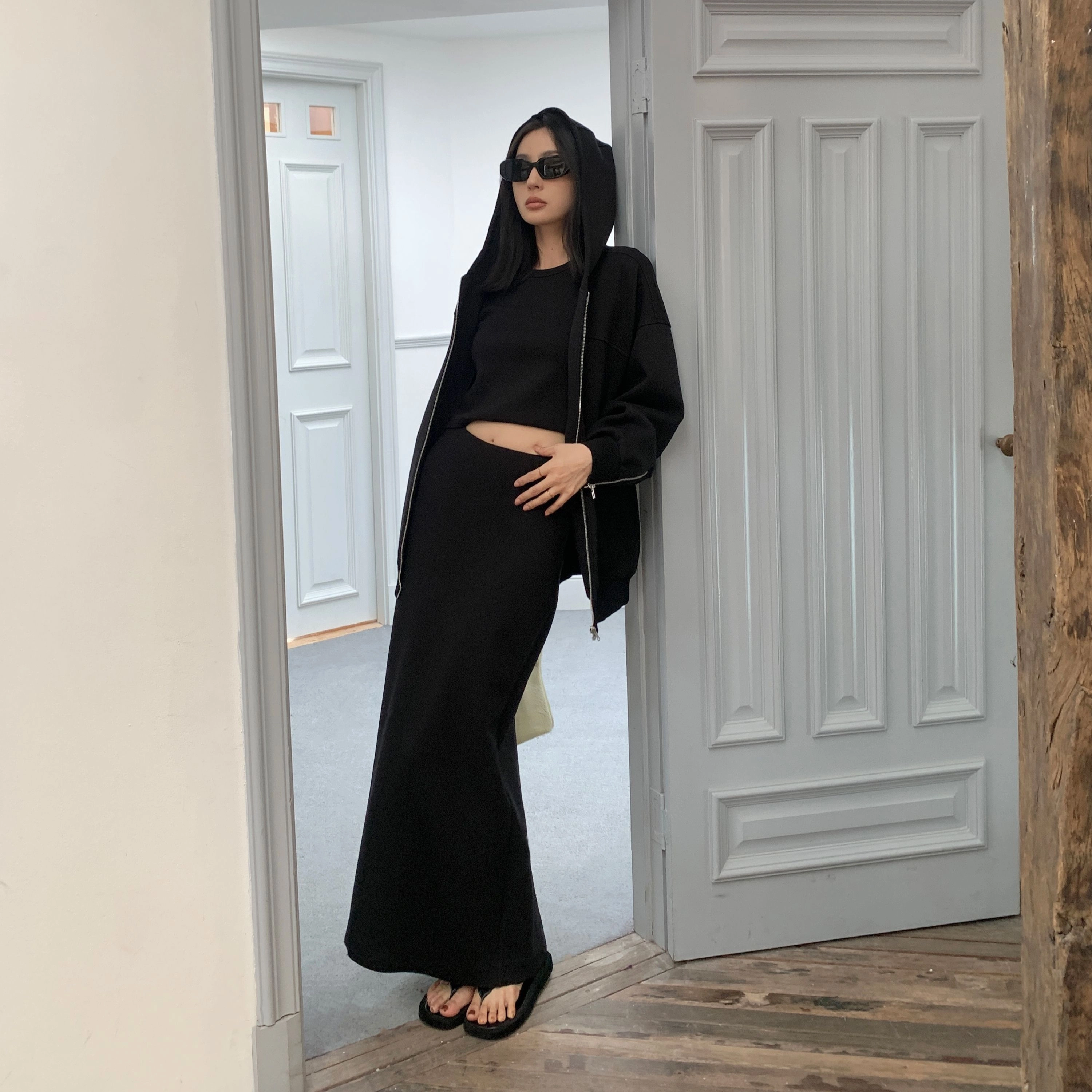 周淼 时尚舒适简约百搭休闲长裙 女款