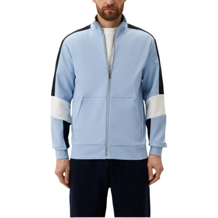 HUGO BOSS Cotton-Blend Zip-Up Sweatshirt With Colour-Blocking