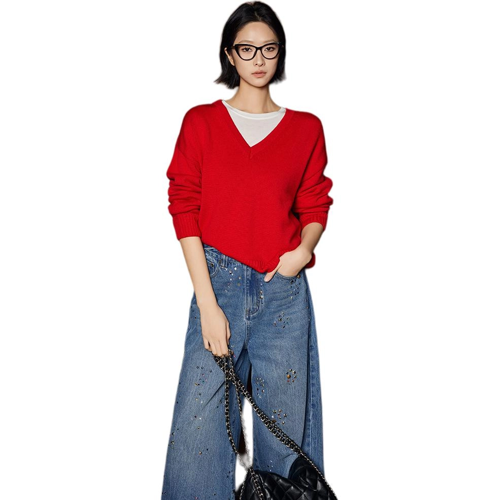 美洋 长袖宽松套头毛衣 女款