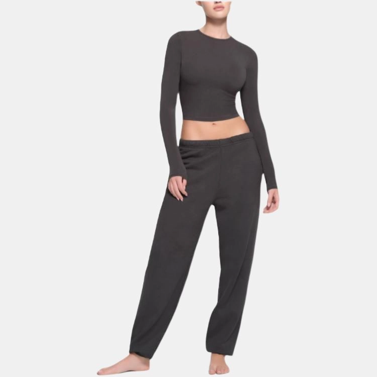 SKIMS NEW VINTAGE CROPPED LONG SLEEVE T-SHIRT T ASH