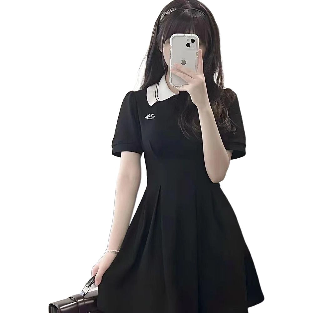 桴生 收腰显瘦仙女小个子纯欲绝美学院风短袖连衣裙 女款