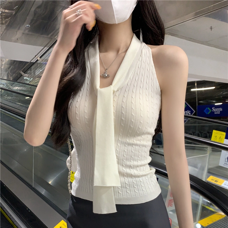 缪斯的诱惑 背心露背高级感无袖挂脖吊带 女款