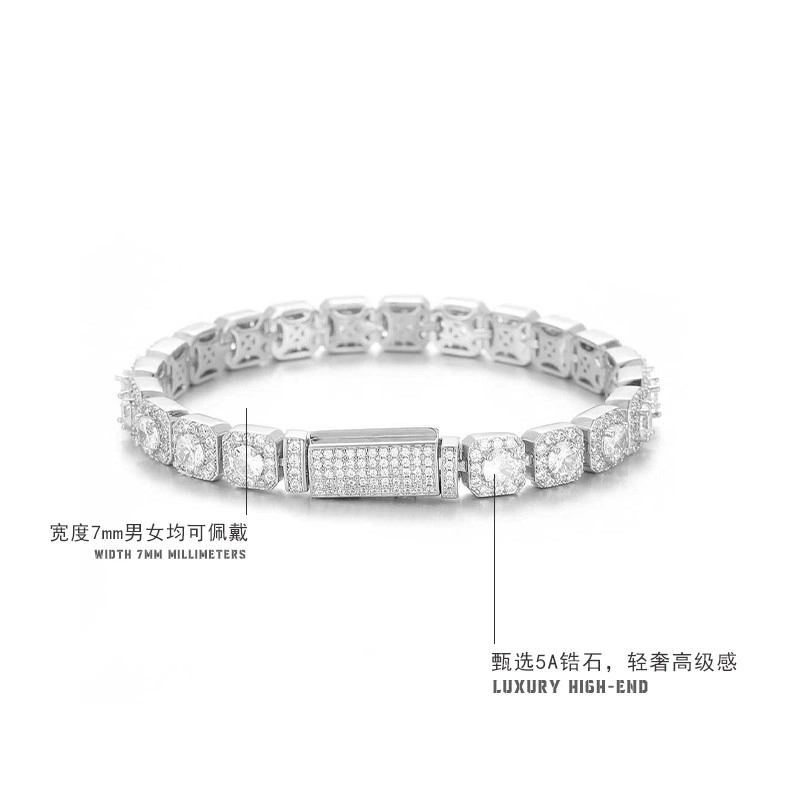 极昼 【轻奢重工】逆爱池骋同款糖心锆石 时尚小众极简设计独特个性冷淡风 潮流古巴嘻哈风高级感 合金 手链 男女同款情侣款
