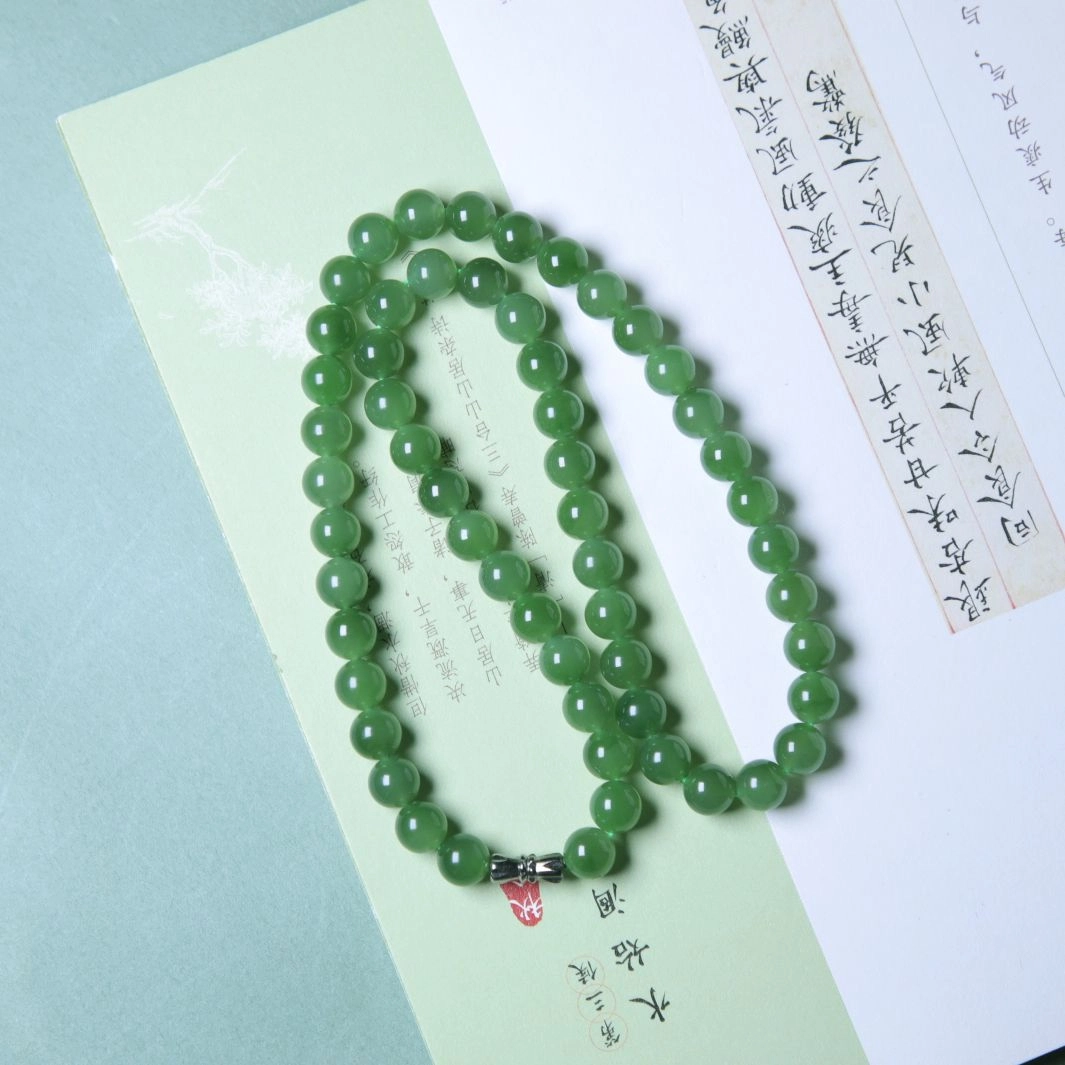 匠心琢玉 菠菜绿 国风新潮 和田玉 项链 女款 碧玉
