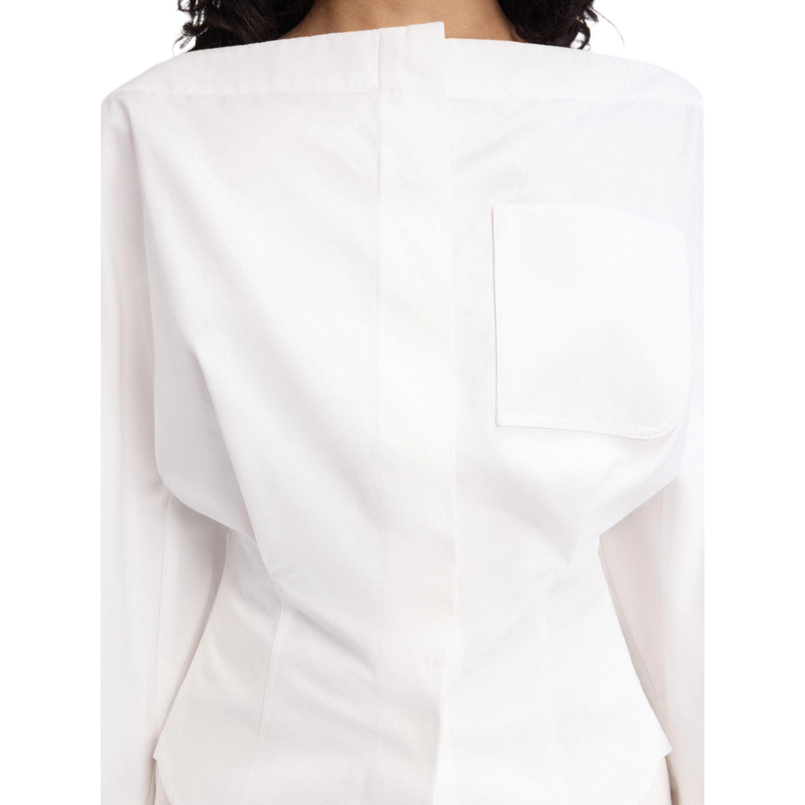 Jacquemus FW24 Boat-neck shirt WHITE