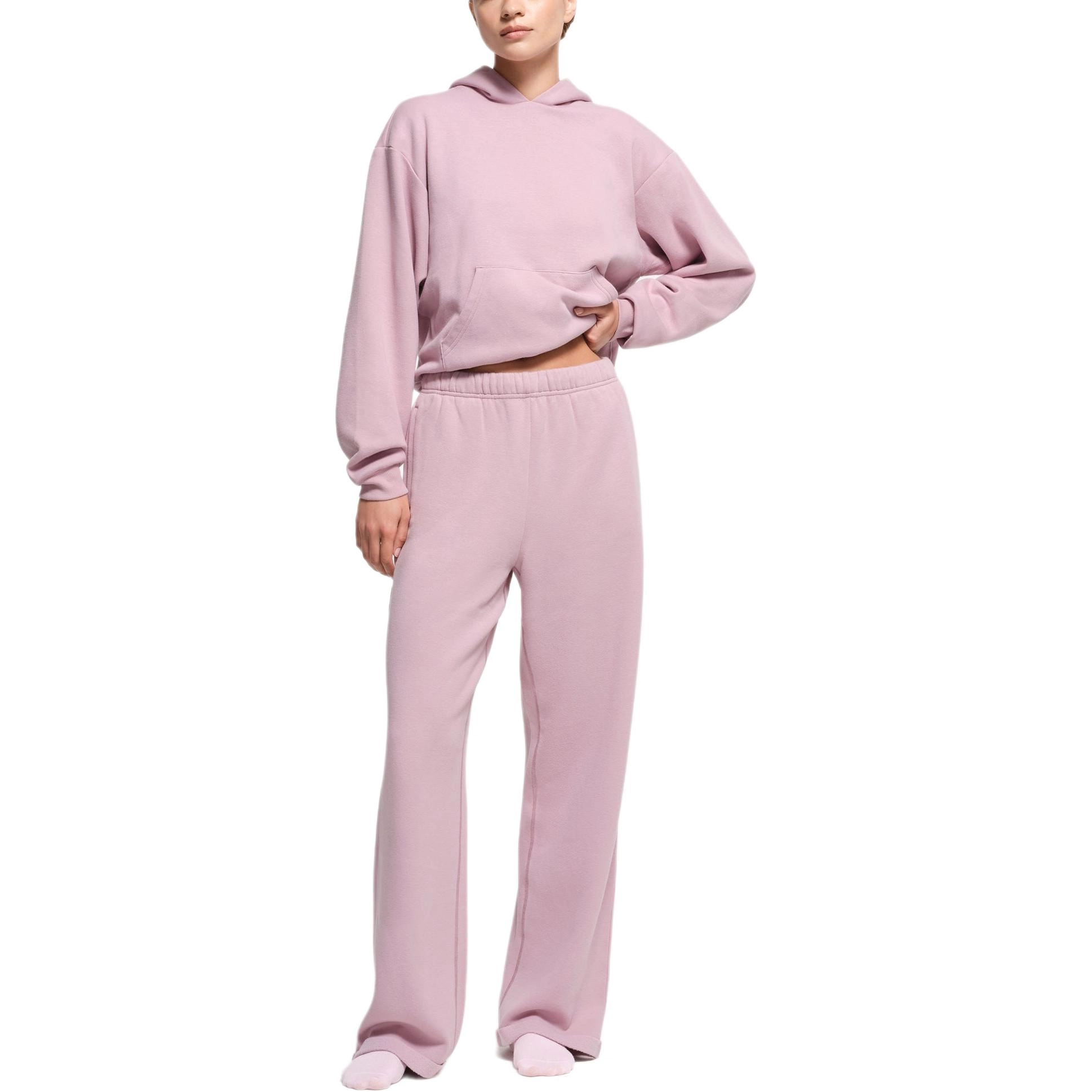 SKIMS FW24 COTTON FLEECE CLASSIC STRAIGHT LEG PANT DUSK