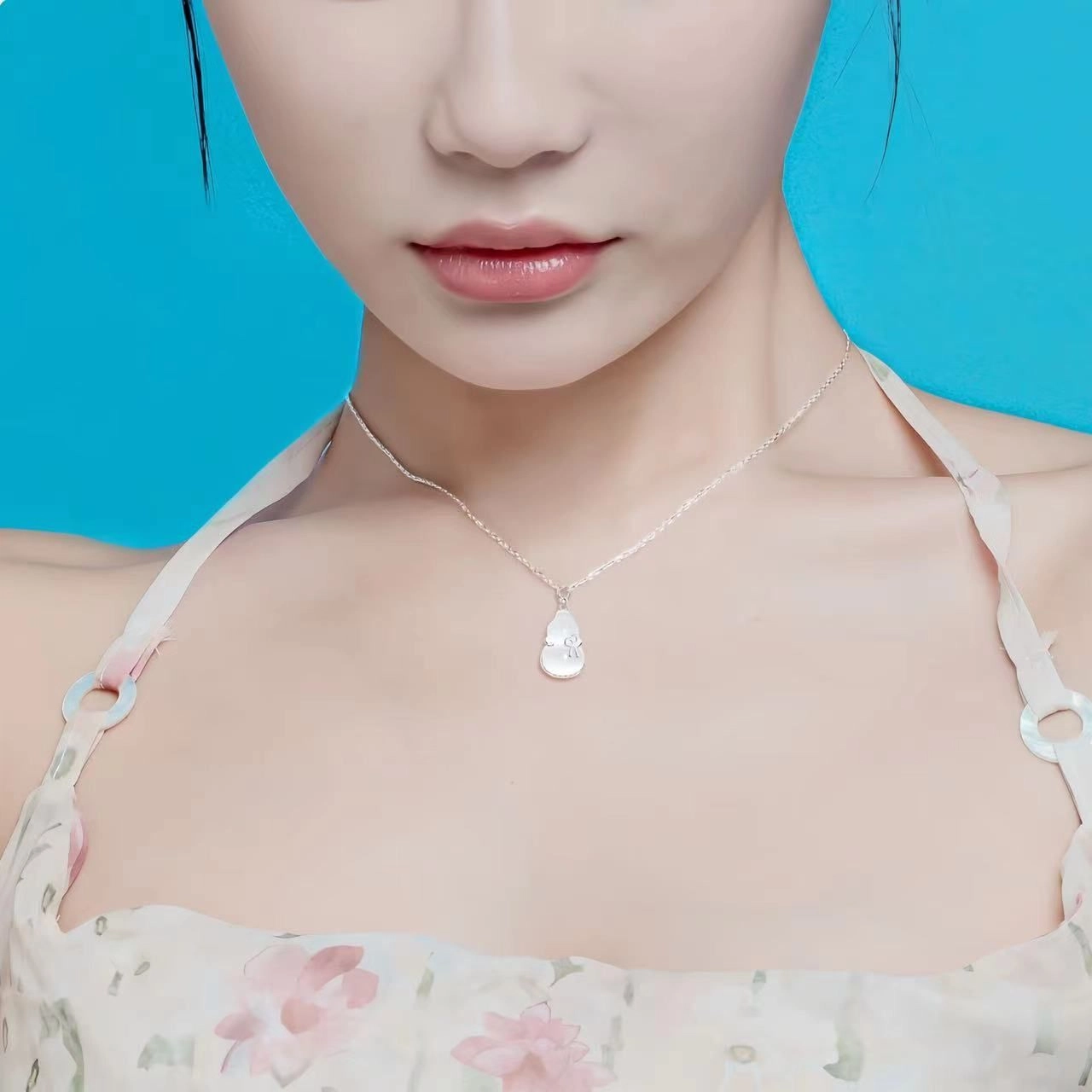 百慕眸 新中式高级小众设计复古 如意福禄 猫眼石 玉石项链 女款