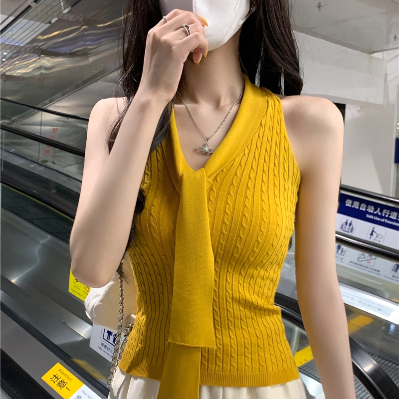 缪斯的诱惑 背心露背高级感无袖挂脖吊带 女款