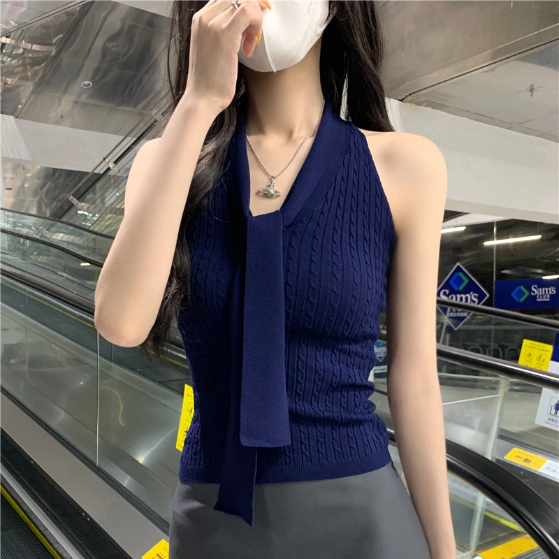 缪斯的诱惑 背心露背高级感无袖挂脖吊带 女款
