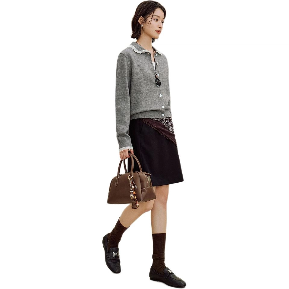 茵曼 翻领简约通勤舒适时尚针织衫 女款