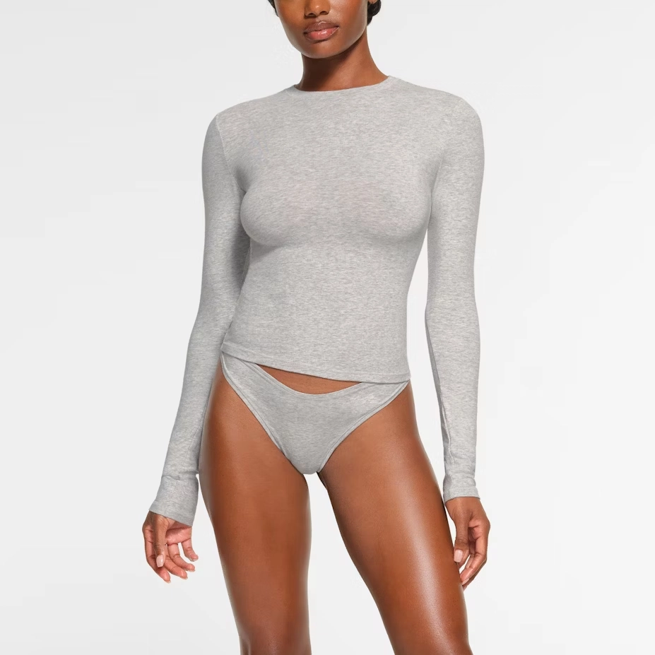 SKIMS COTTON JERSEY T LIGHT HEATHER GREY