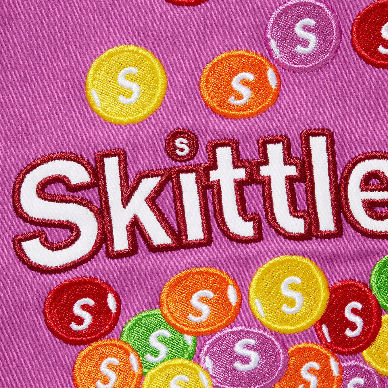 Supreme Week 14 x Skittles x Mitchell Ness Varsity Jacket Logo