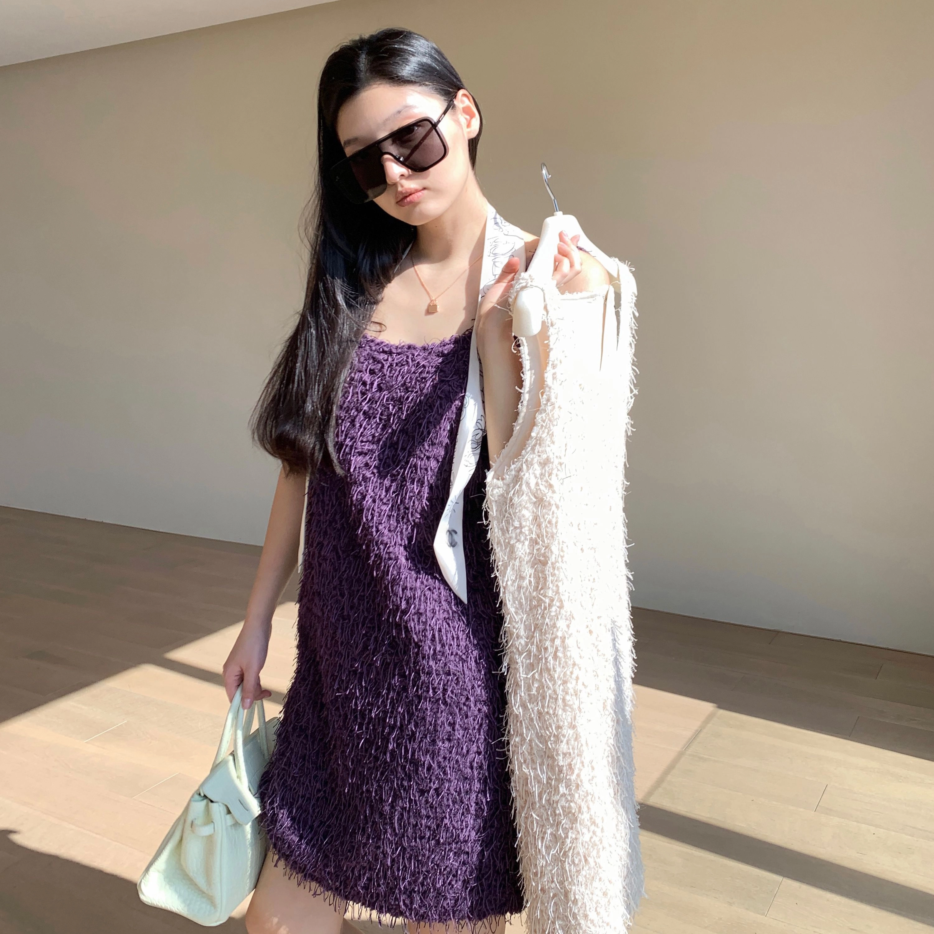 周淼 时尚舒适通勤百搭无袖连衣裙 女款