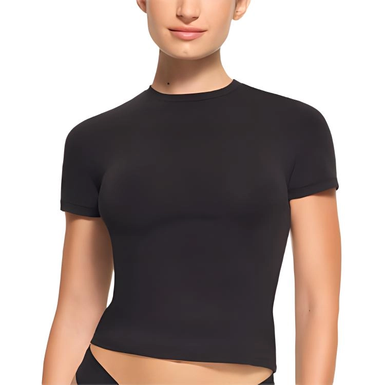 SKIMS COTTON JERSEY T-SHIRT T SOOT