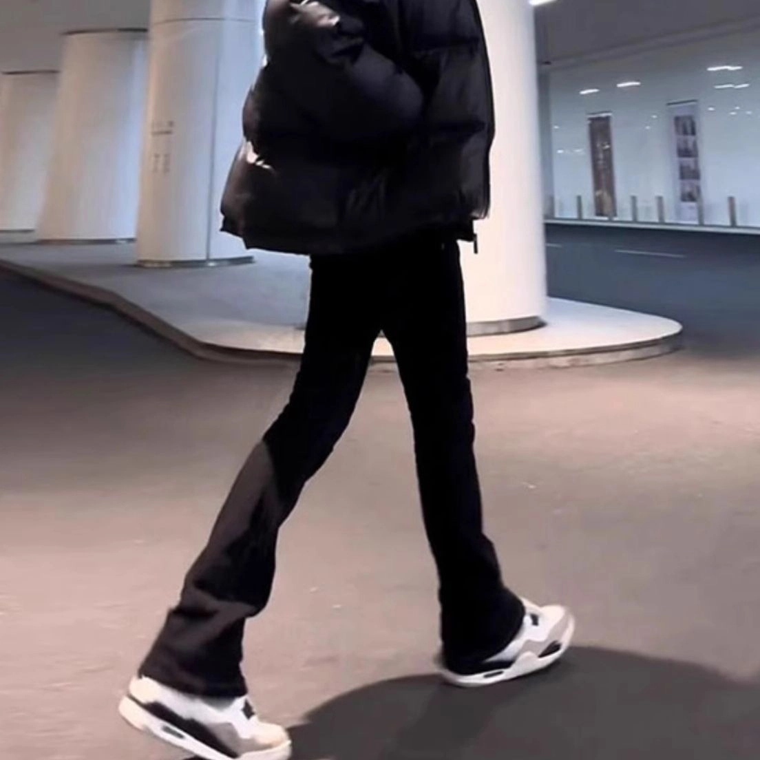 悍戈 美式高街废土风微喇 复古潮流显高显瘦百搭舒适垂感牛仔裤 男女同款