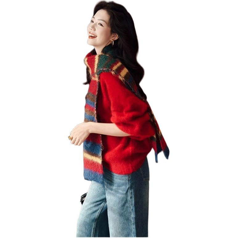美洋 狐狸绒羊毛混纺拉绒毛衣 女款