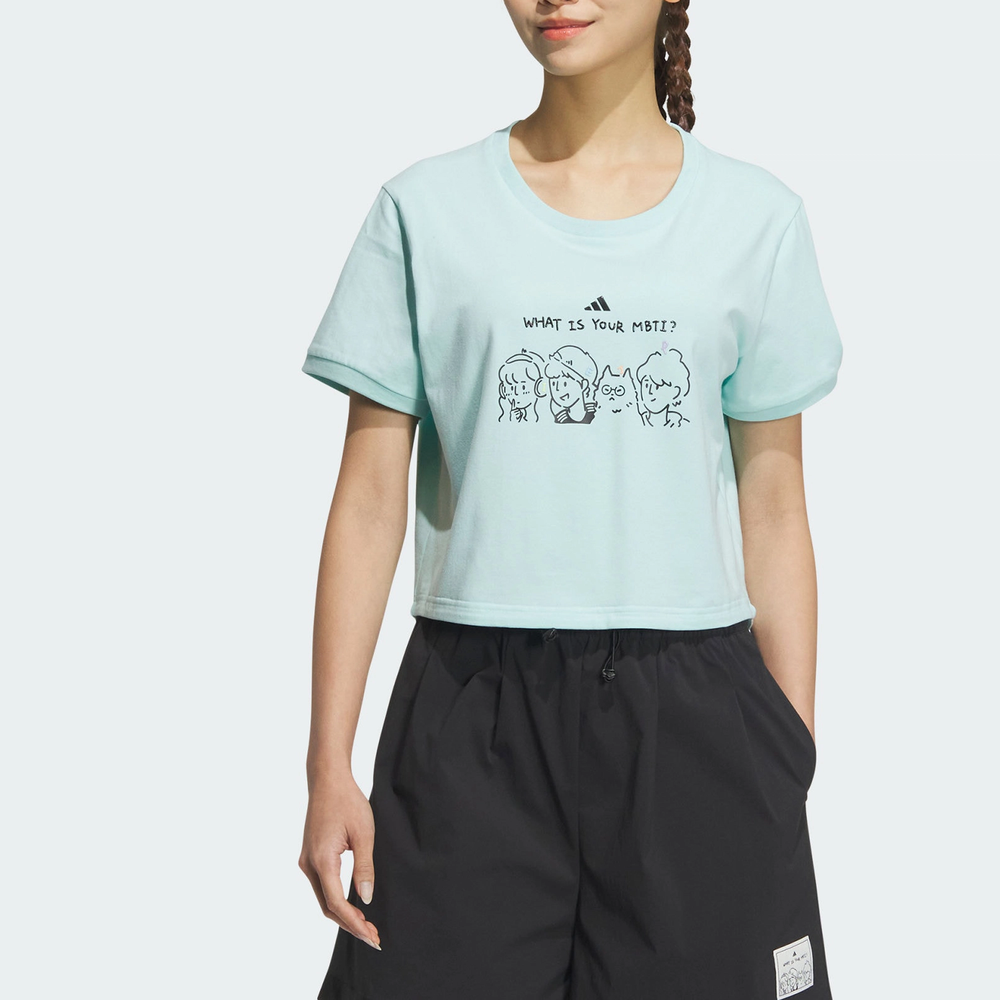 adidas GRAPHIC CROP T-SHIRT MBTI logo T