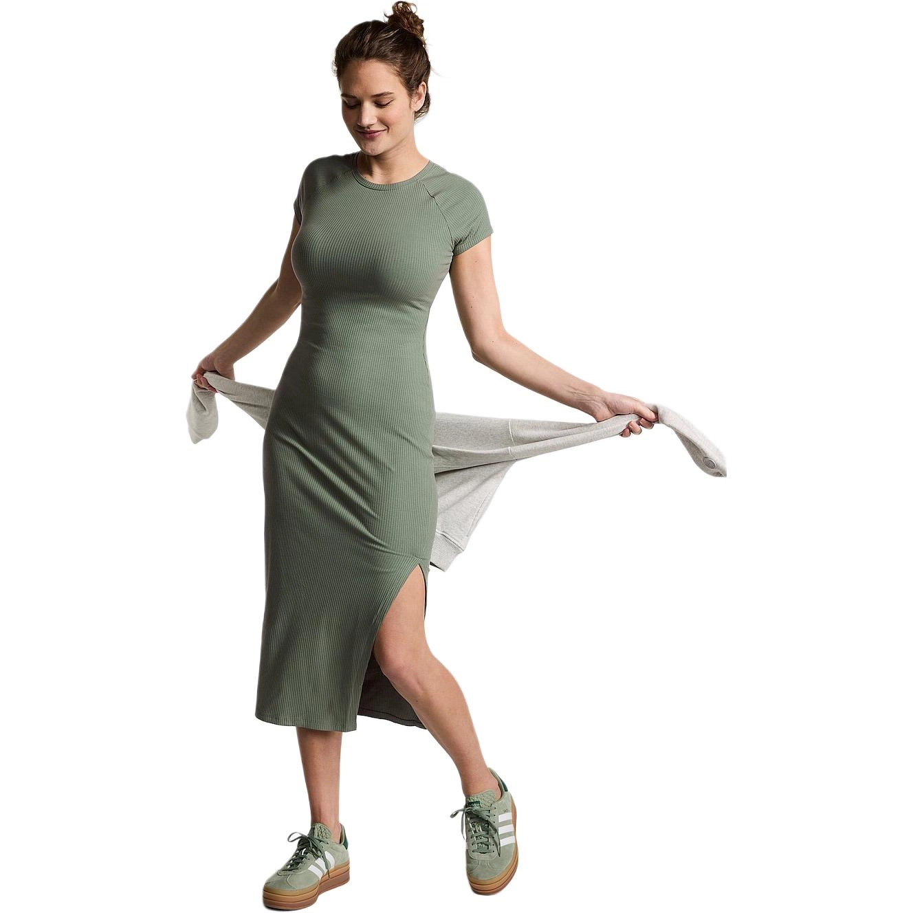Victoria's Secret PINK CONTOUR RIBBED MIDI DRESS Forest Pine