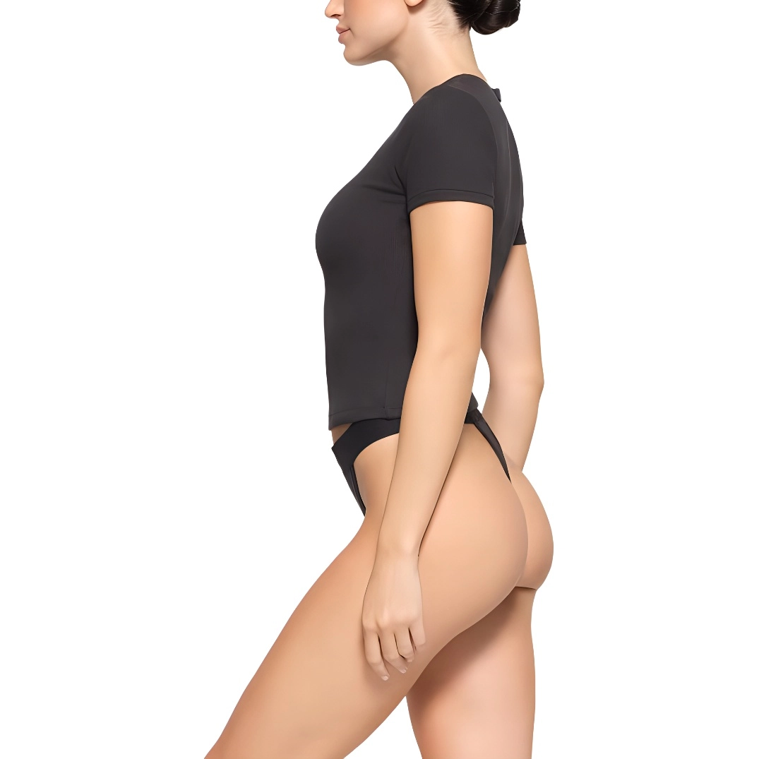 SKIMS COTTON RIB T-SHIRT T SOOT