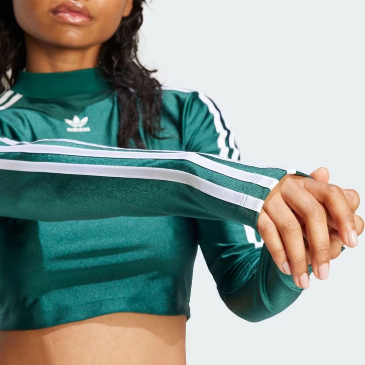 adidas originals 3-Stripes 3-Stripes Cropped Long-Sleeve Top T