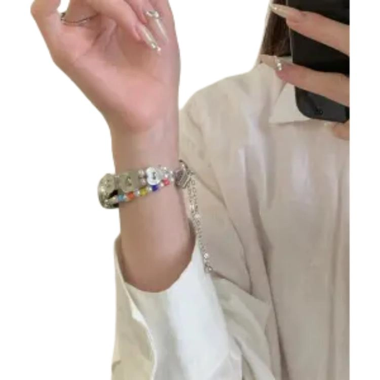 导维 小米红米适用 手表表带 串珠材质 时尚百搭彩色串珠表带男女通用