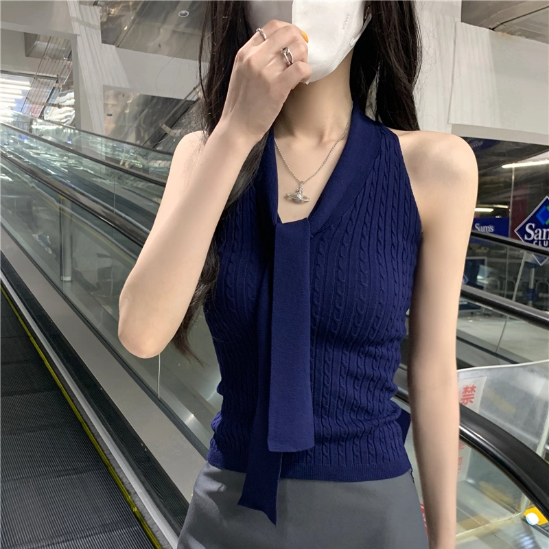 缪斯的诱惑 背心露背高级感无袖挂脖吊带 女款