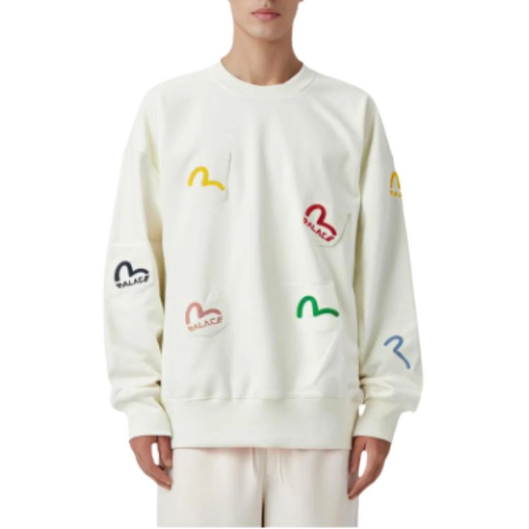 PALACE x EVISU FW21 Multi Pocket Crew Egret Logo