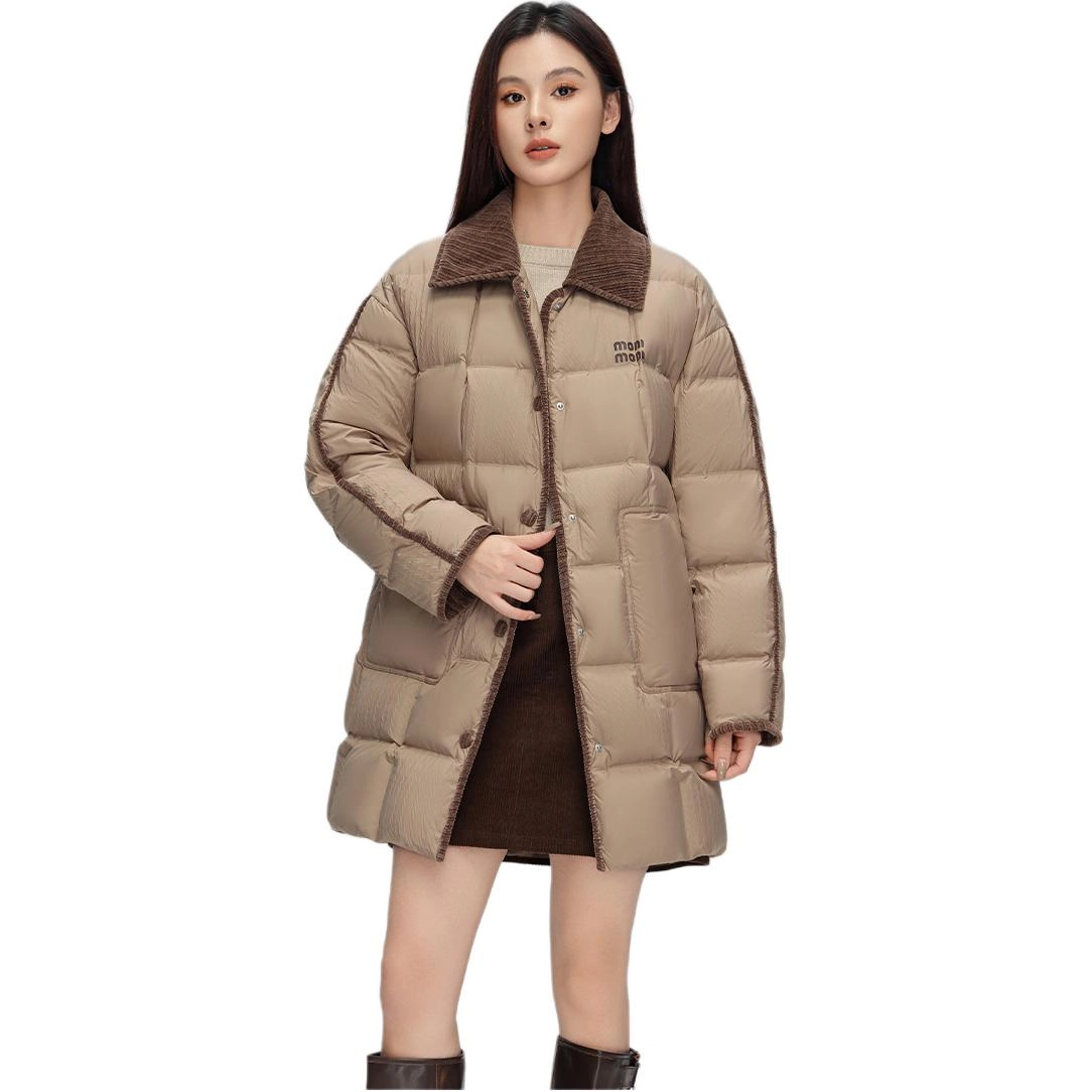 鸭鸭 舒适简约优雅羽绒服 中长款 女款