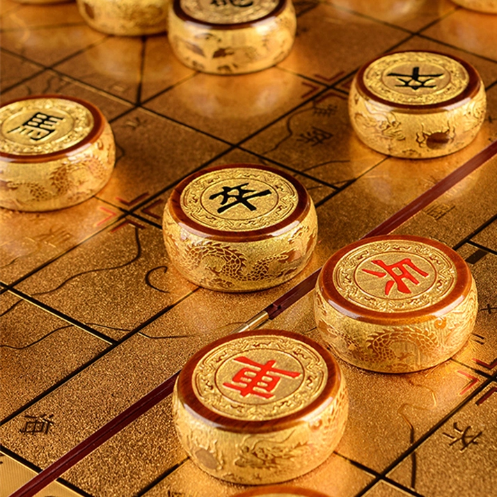 仙作美 国潮九龙雕刻 金丝楠 木作象棋 男女同款情侣款 楠木