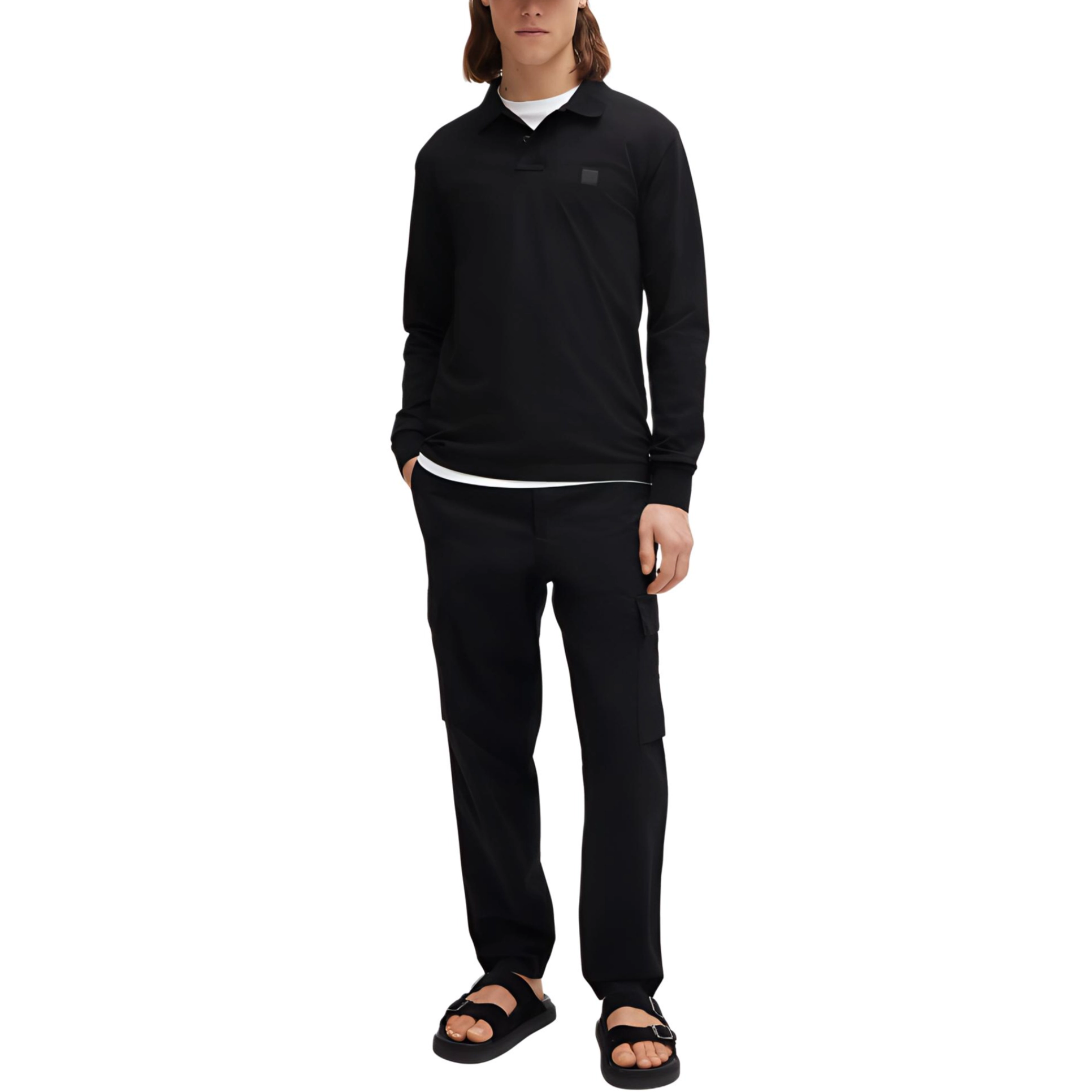 HUGO BOSS Stretch-Cotton Polo Shirt With Logo Psstch Polo
