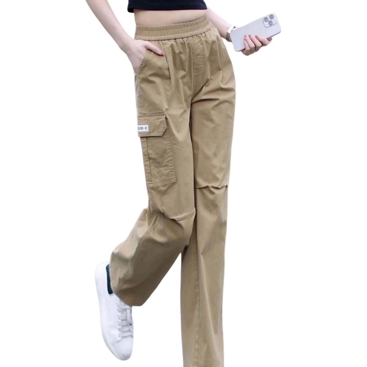 恒源祥 时尚运动休闲显瘦直筒宽松工装裤 女款