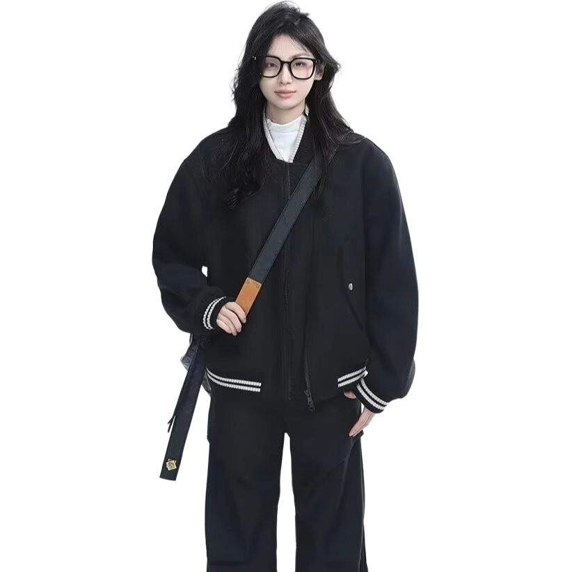 悍戈 美式短款棒球服外套休闲百搭设计感夹克 男女同款