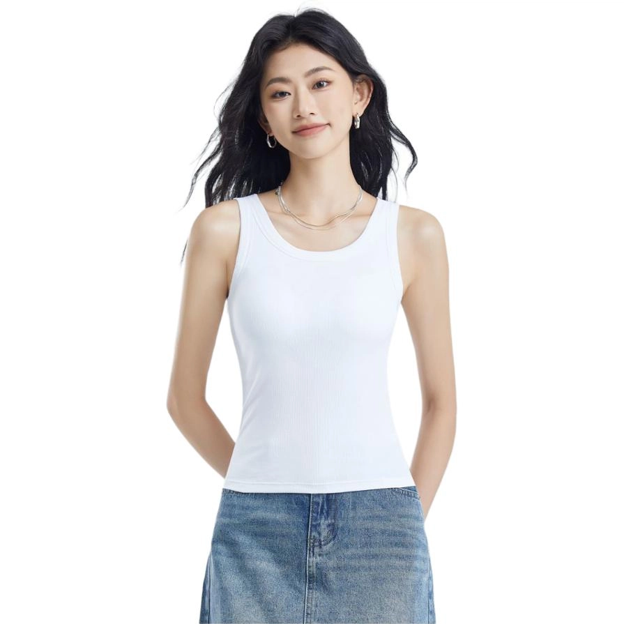 都市丽人 吊带内搭带胸垫纯色夏外穿文胸一体美背无袖背心 女款