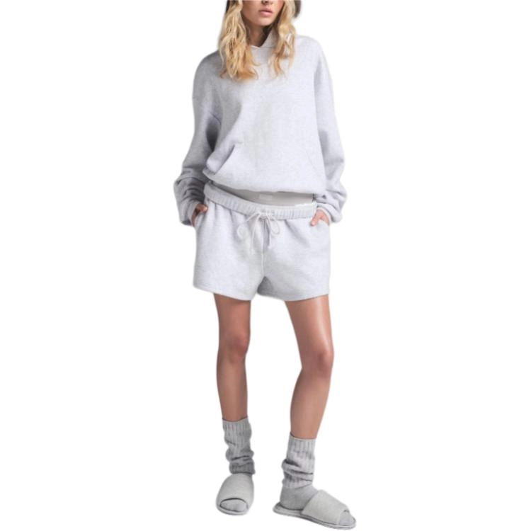 SKIMS COTTON FLEECE CLASSIC HOODIE LIGHT HEATHER GREY