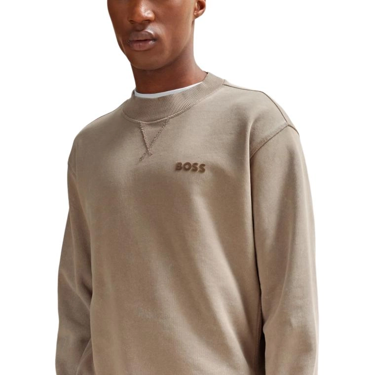 HUGO BOSS Cotton-Terry Relaxed-Fit Sweatshirt With Logo Detail