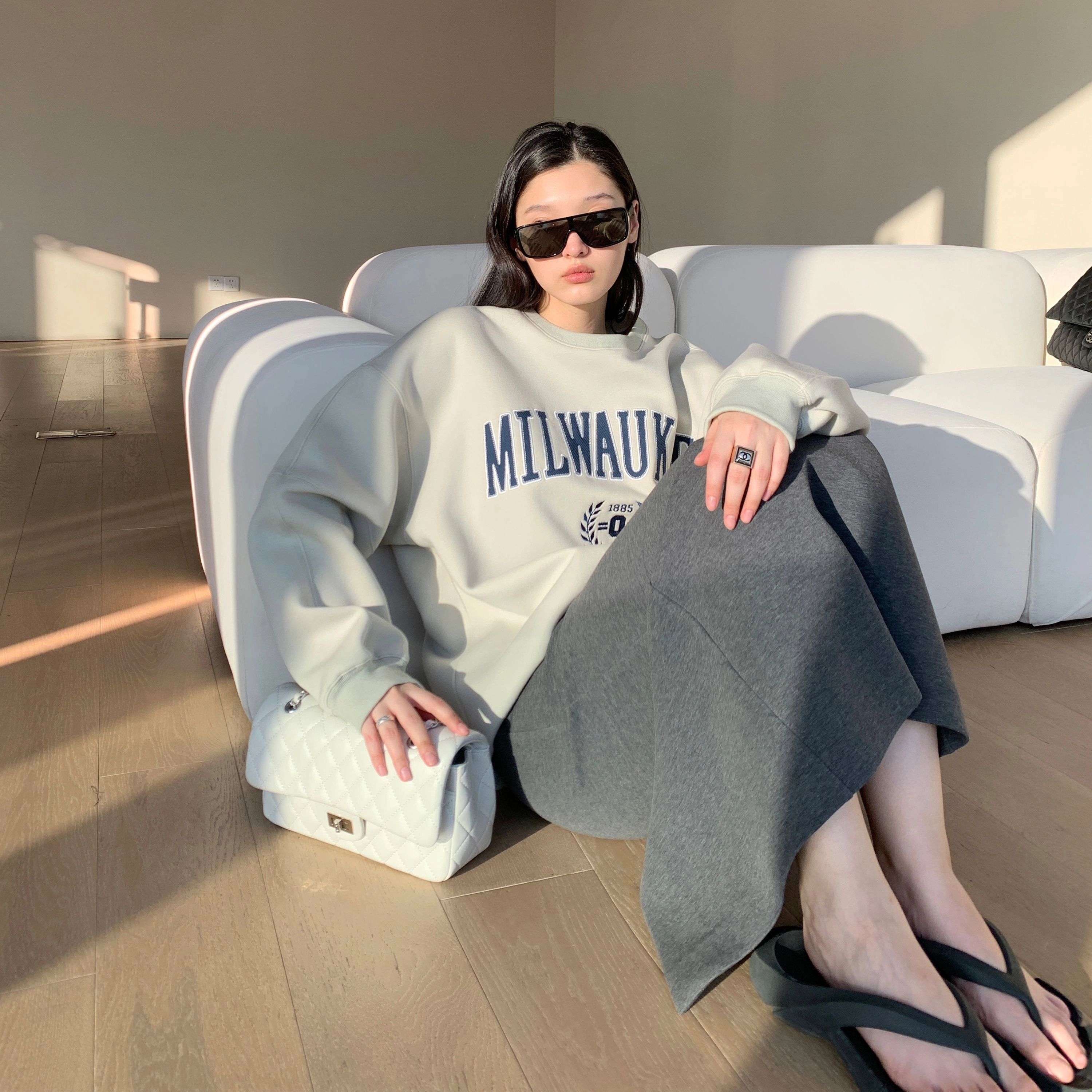 周淼 时尚舒适简约百搭休闲长裙 女款