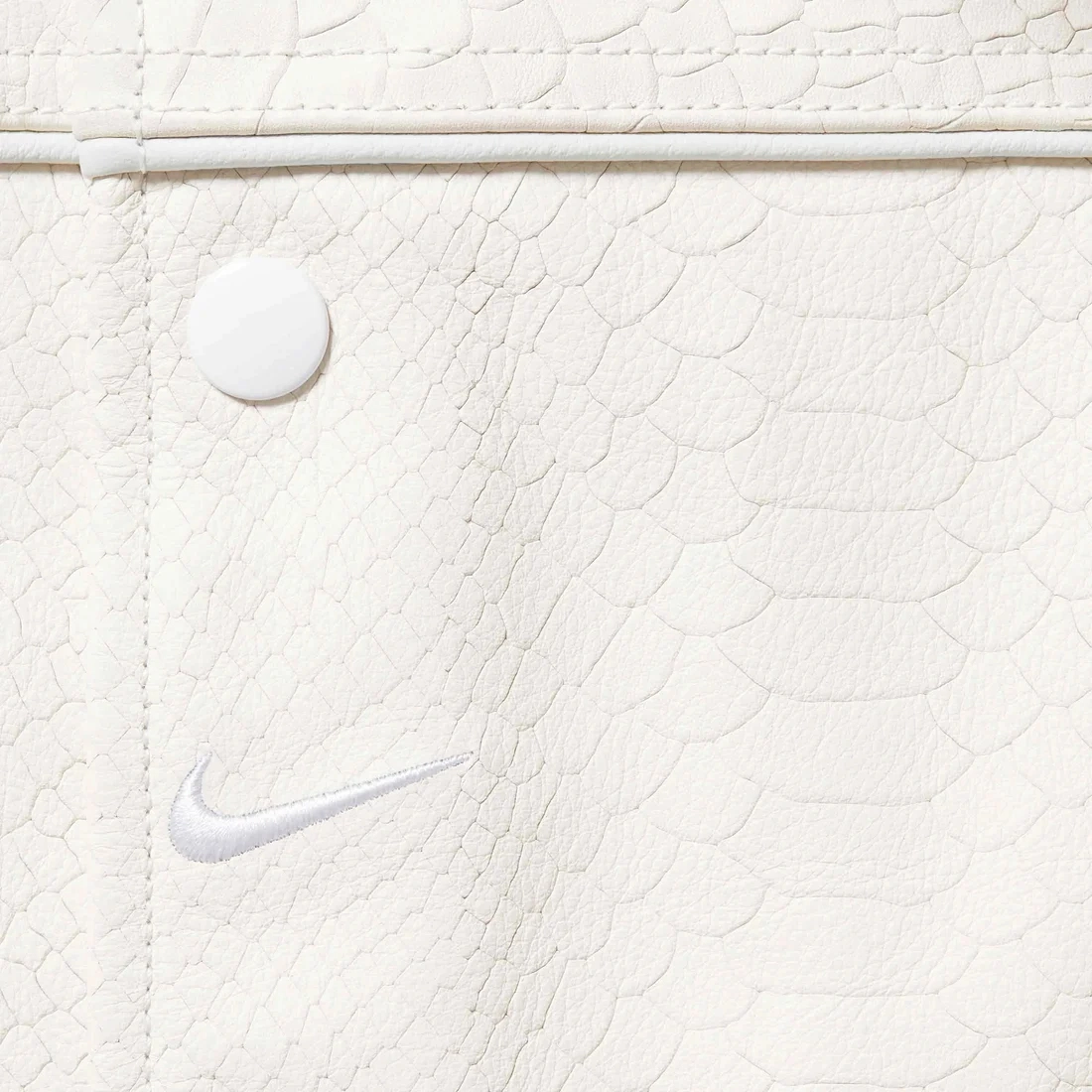 Supreme x Nike SS25 WEEK4 Leather Varsity Jacket logo