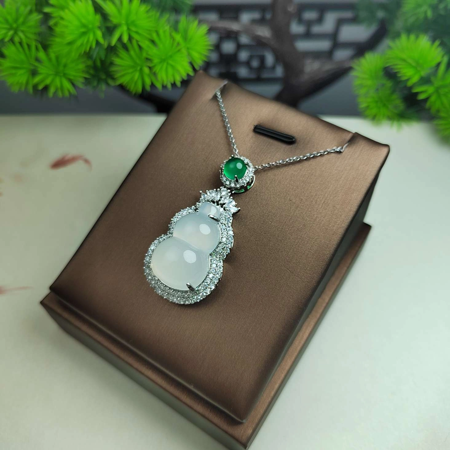 赐帛 福寿如意 新中式轻奢国潮复古风白月光葫芦玛瑙时尚精致简约 玉髓 玉石项链 男女同款情侣款